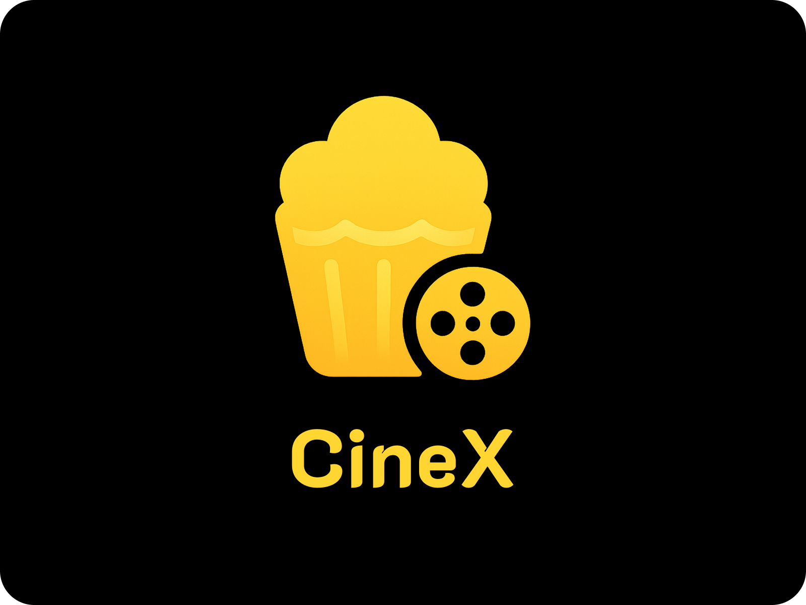 CineX movie app mobile branding